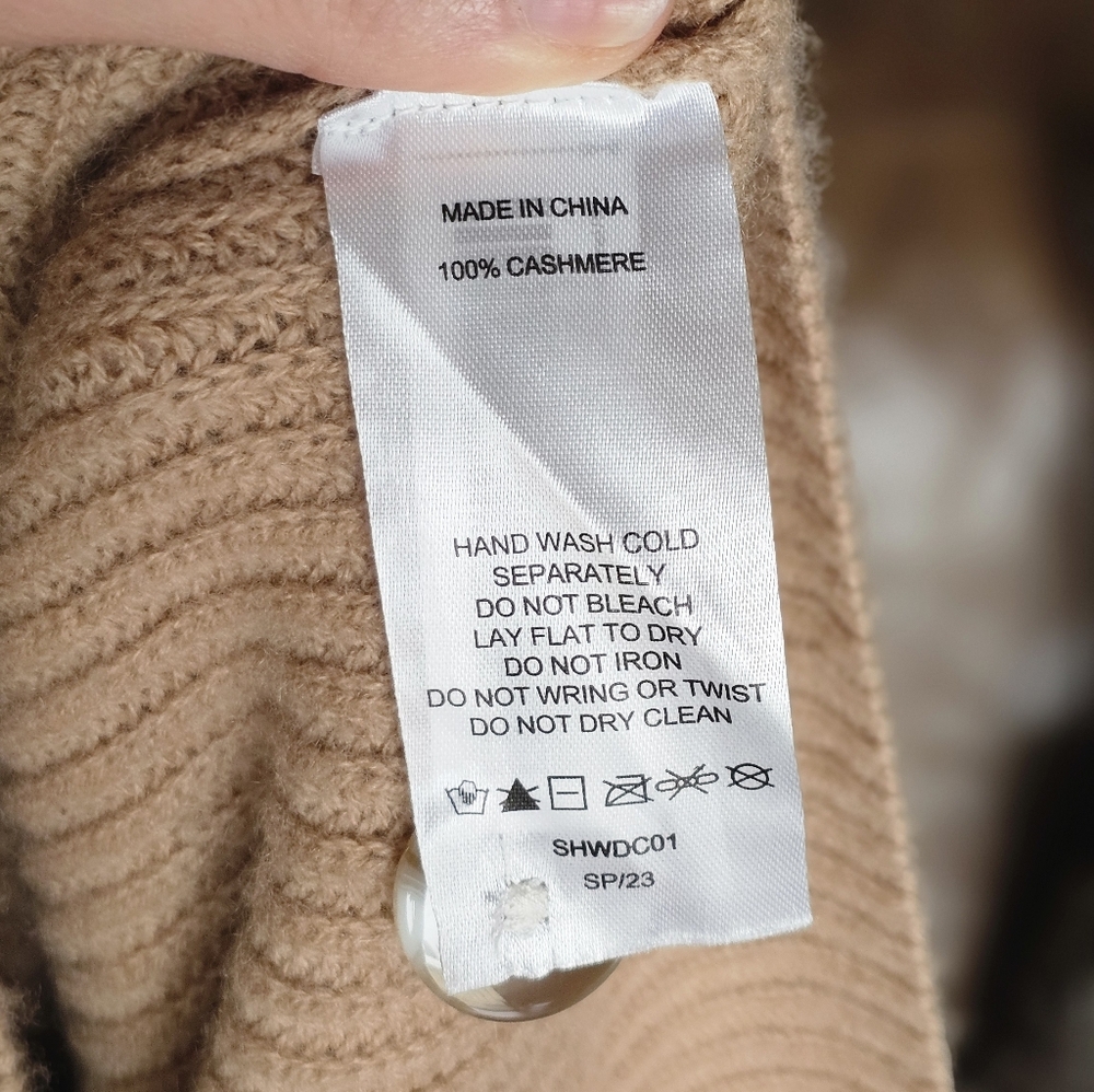 Quince Camel Ribbed Button-Front Cardigan - Picture 6 of 9